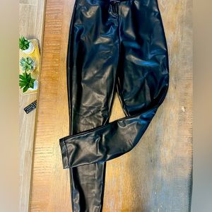 Banana Republic black leather leggings, size small